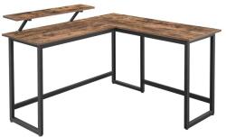 VASAGLE Birou colțar cu poliță, design rustic, 140x130x92 cm, PAL și (LWD56X)