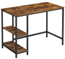 VASAGLE Birou modern cu rafturi, 100x50x75 cm, lemn și oțel, maro/Ne (LWD046B01)