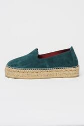 Manebi Manebi, Tangana nyersbőr flatform espadrilles, Smaragdzöld, 36 (X22D0000000-MEDITERRANEAN-MOSS-36)