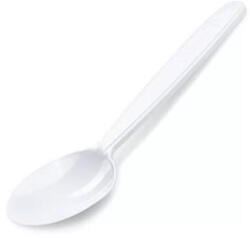  Evőkanál, műanyag, többször használatos, 18 cm, 50 db, fehér (KHMU313) - tutitinta