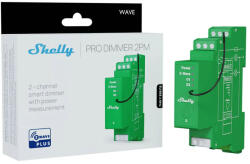 Shelly Wave Pro Dimmer 2PM -fényerőszabályozó modul, 2 áramkörös, fogyasztásmérő, Z-Wave (FG3800235268698)
