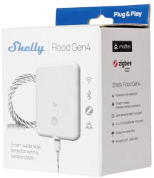Shelly Flood Gen4 - csőtörés érzékelő, vízfolyás szenzor, Wi-Fi, Zigbee (FG3800238071714)