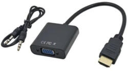 Lanberg Adaptor convertor semnal HDMI la VGA + jack 3.5mm audio mama AD-0017-BK (ad-0017-bk)