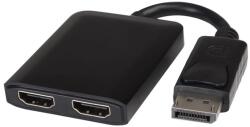 PremiumCord DisplayPort 1.2 2x HDMI Átalakító Fekete KPORTAD18 (KPORTAD18)