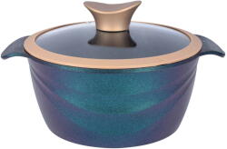 NEOKLIEN Oala CSG20-OceanBlue, cu capac din sticla, 20 cm, 2.6 L, aluminiu turnat, invelis anti-aderent, OceanBlue (CSG20-OceanBlue)