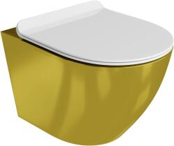 Lavita Sofi Slim Gold/White wc csésze lassú záródású ülőkével függesztett perem nélkül 5900378319047 (5900378319047)
