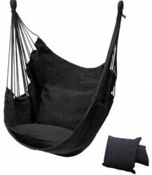 Rila Crafts Scaun tip hamac suspendat Rila Crafts, cu 2 perne, până la 90 kg, alb/negru - Negru