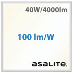 Asalite LED panel (595 x 595 mm) 40W - 100Lm/W, természetes fehér, Backlit, süllyeszthető (ASAL0346)