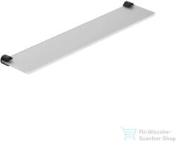 Kludi VELA R 60x12 cm-es üvegpolc, üveg/matt fekete 5897339 (5897339)
