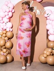 Shein Rózsaszín Ujjatlan Midaxi Kismama Ruha Virágmintás Shein 44-ES
