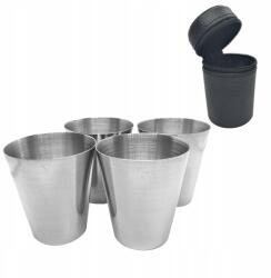 Gentelo 4x Fém Turista Pohár Tokkal 30ML utazó vodkához (1-7007)