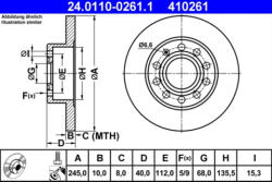 ATE Disc frana ATE 24.0110-0261.1 (24.0110-0261.1) - turbochic