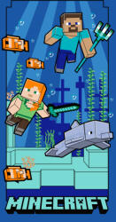  Minecraft Underwater fürdőlepedő, strand törölköző 70x140cm (Fast Dry) (JFK145112) - aprotalpak