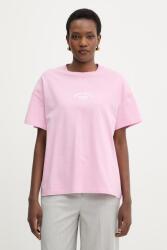 Patrizia Pepe női pamut t-shirt - rózsaszín 40