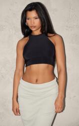 Prettylittlething Fekete Klasszikus Sima Crop Top Ujjatlan Prettylittlething 36