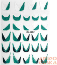 Körömdíszítő - Matrica - Jo-1782-Green (TZ919)