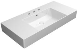 SAPHO GSI Kube X kerámia mosdó 3 csaplyukkal 100x47 cm csiszolt alsó élekkel és ExtraGlaze bevonattal, fehér 94519311 (94519311)