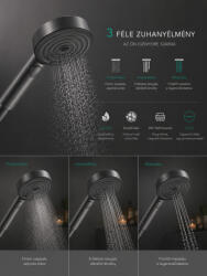 Hansgrohe Pulsify Select S 3 jet Relaxation kézizuhany 105 EcoSmart, szálcsiszolt fekete króm 24111340 (24111340)