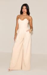 Prettylittlething Világos Bézs Széles Szárú Ujjatlan Overál Prettylittlething 40