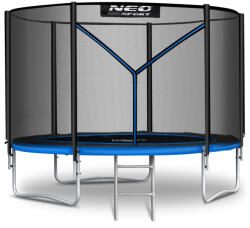 Neo-Sport Kerek Kerti Trambulin 252cm 100kg-ig Külső Védőhálóval Létrával Fekete/kék Színben - Önfeledt Kerti Játékhoz és Tágas Ugróélményhez - shop - 50 690 Ft