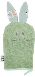 EKO Pamut Füles Mosdókesztyű Bunny Olive Green 20x15cm - Gyengéd Tisztításhoz és Kényelmes Fürdetéshez