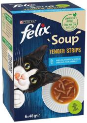FELIX Soup Tender Strips alutasakos leves macskáknak, halas válogatás 6x48g