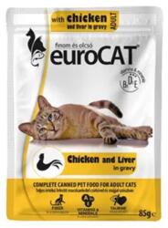  Euro cat pouch alutálcás macskaeledel, csirke és máj ízesítéssel 85g