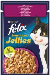 FELIX Sensations Jellies alutasakos macskaeledel, kacsa, spenóttal ízesítéssel 85g