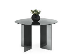 VOX bútor MURANO Spinell modern füstüveg kerek étkezőasztal, Ø 120 cm