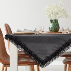Takoy Traversă de masă neagră 85x85 cm TINA, decorată cu ciucuri pufoși Fata de masa