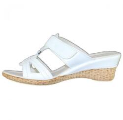 Nicolis Papuci dama, alb, casual, din piele naturala, cu platforma, Nicolis 60663-Alb (Marime: 40) (60663-Alb-40)