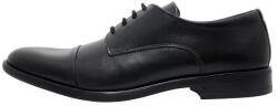 Silesco Pantofi barbati, negru, eleganti, piele naturala, cu toc, Silesco 121-T-S-Negru (Marime: 41) (121-T-S-Negru-41)