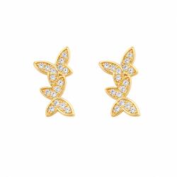ElectraStore Cercei Argint Butterfly Placati Cu Aur Galben (C4894)