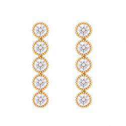 ElectraStore Cercei Tennis Lungi Splendor Cu Cristale Zirconia Goldie (C4901)