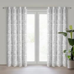 Takoy Fehér függöny természetes hatású anyagból zsenília szállal hímezve 140x250 cm ringlis - LILY