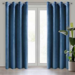 Takoy Bársony sötétítő függöny sötétkék 2 darabos szett 140x250 cm ringlivel - DARLA