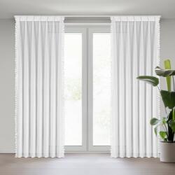 Takoy Fehér sifon függöny applikációval 80x270 cm (kész méret) flex akasztós - LORETA