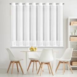 Takoy Fehér függöny mikrohálóból azsúrmintával 350x150 cm ringlivel - KATRINA