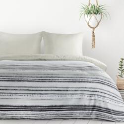 Takoy Mikroszálas 3 részes ágyneműhuzat-garnitúra 160x200 cm fehér, grafitszínű csíkos mintával VERANO 3 design 91