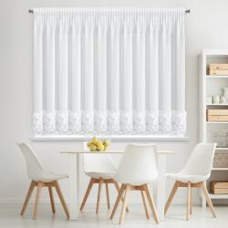 Takoy Fehér sifon függöny 3D-s rózsaapplikációval 300x120 cm ráncolószalaggal - ROSES8 - Eva Minge