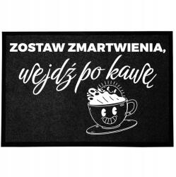 TabPrint Lábtörlő Bejárati Kényelmes Fekete Vicces Csúszásgátló 40 X 60 Nyomtatás (WYCIERACZKA ZOSTAW ZMARTWIENIA – KAWA CZEKA)