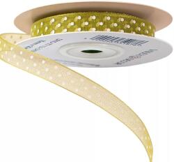  Pöttyös organza szalag 10mm x 20m - Teazöld (DR10-77)
