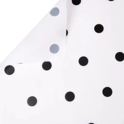  Pöttyös fólia tekercs 58cm x 10m - Fehér / Fekete (DR58-96)