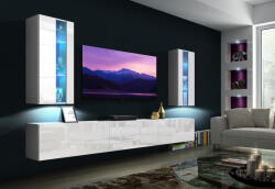 Prince Concept 20b Magasfényű Fehér Nappali Bútor (273cm)