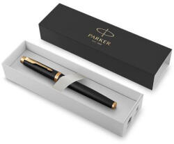 Parker Töltőtoll, arany színű klip, cizellált fekete tolltest, PARKER "Royal IM Premium (CICPRIM11)