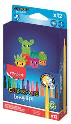 Maped Filctoll készlet, 3, 7 mm, kimosható, dobozos, MAPED „Color'Peps Long Life 2, 12 különböző (CIMA844006)
