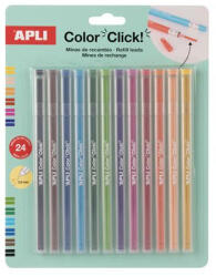 APLI Utántöltő színes töltőceruza készlethez, APLI "Color Click", 24 db, 12 szín (CLCA20547D)