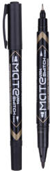 Deli Alkoholos filc, DELI Mate U104, kétvégű, 1 mm és 0, 5 mm, fekete (AFDMU104)
