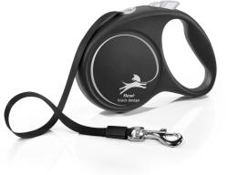 flexi FLEXI Black Design, lesă bandă retractabilă câini, nylon, argintiu, L(50kg, 5m)