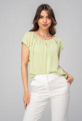 Hermosa Bluza Stephy Uni cu Pliseuri Radiale și Textură Sculpturală Lime
